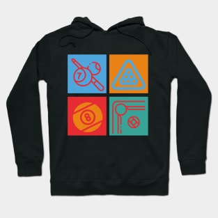 Billiard Colorful Tiles: Retro Style Hoodie